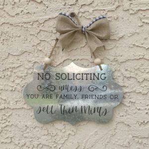No soliciting sign "thin mints"